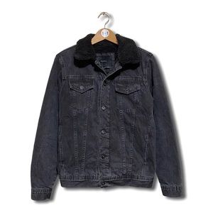 ZARA SHERPA DENIM JACKET - (S)